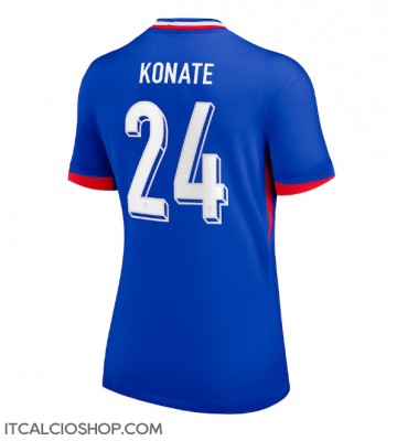 Francia Ibrahima Konate #24 Prima Maglia Femmina Europei 2024 Manica Corta